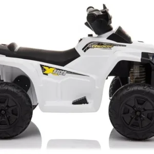 ATV Quad electric pentru copii 35W XH116 LeanToys 5702 alb-negru 6V cu amortizoare