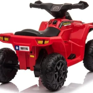 ATV Quad electric pentru copii 35W XH116 LeanToys 5704 rosu-negru 6V cu amortizoare
