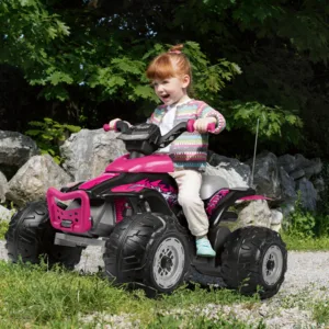 ATV pentru copii Peg Perego Corral T-Rex 330W 12V Roz Negru
