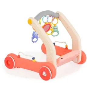 Antemergator 2 in 1 cu salteluta de activitati Moni Piano Roz