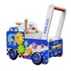 Antepremergator educational din lemn Ecotoys masina de politie multicolor
