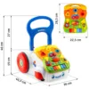 Antepremergator educational multifunctional 2in1 Ricokids Walker Car Alb cu panou interactiv detasabil