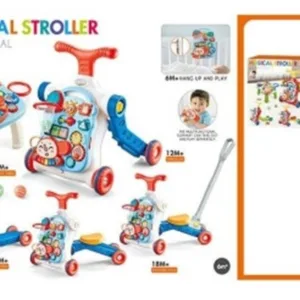Antepremergator multifunctional 5 in 1 cu maner de impins Musical Stroller