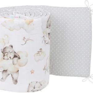 Aparatoare laterala pentru patut reversibila 180x30 Sleepy Bears Grey