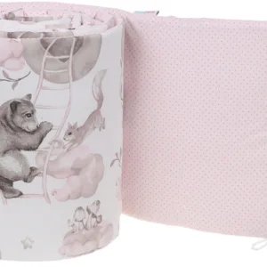 Aparatoare laterala pentru patut reversibila 180x30 Sleepy Bears Pink