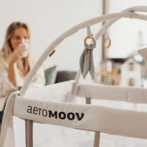 Arcada de jucarii pentru patut pliabil Aeromoov White Sand