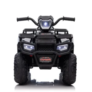 Atv electric pentru copii Nichiduta Super Me Black 12V 70W cu scaun din piele