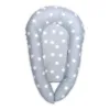 Baby Nest 3 in 1 cu husa din bumbac ranforce 110x70x15 cm Grey Mist
