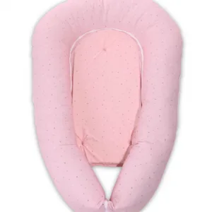 Baby Nest 3 in 1 cu husa din bumbac ranforce 110x70x15 cm  Pink Sky