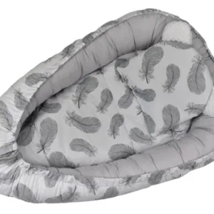Baby Nest 3 in 1 din bumbac cu salteluta si pernuta inclusa Feathers