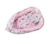 Baby Nest 3 in 1 din bumbac cu salteluta si pernuta inclusa Rabbit with Pink Baloons
