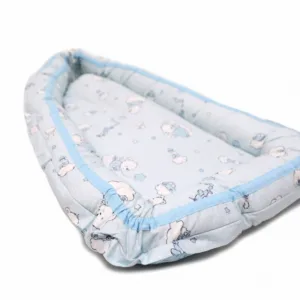 Baby Nest Ursuletul Martinica albastru culcus bebelus pentru dormit reversibil multifunctional 100 x 60 cm