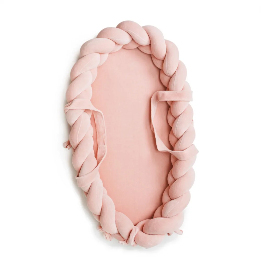 Babynest Roz pentru copii cu laterale impletite
