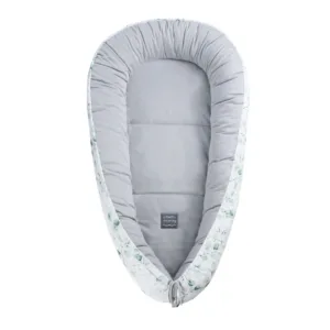 Babynest din bumbac Floo for Baby Classic Eucaliptus Gray