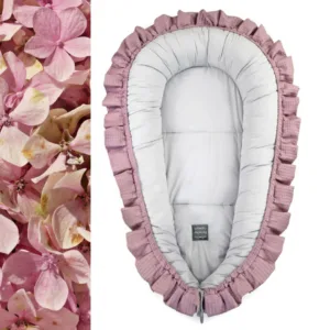 Babynest din bumbac Floo for Baby Classic Waffle BlueberryGray