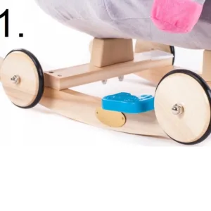 Balansoar 2 in 1din plus cu roti si scaunel Doris Elefantel Roz