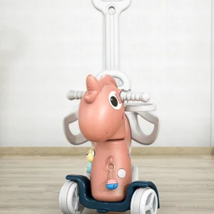 Balansoar 3 in 1 Nichiduta Garden Lovely Unicorn Pink transformabil in vehicul fara pedale cu maner parental