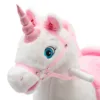 Balansoar din plus pentru copii PlayTo White Unicorn cu baza din lemn