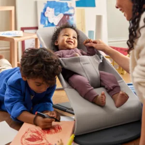 Balansoar pentru copii BabyBjorn Bliss Sand Grey 3D Jersey