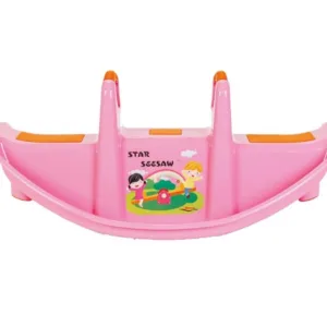 Balansoar pentru copii Pilsan Star Seesaw Pink cu manere de sustinere