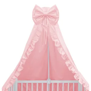 Baldachin cu funda si volanas 210x145 cm Colectia Royal Powder Pink MimiNu