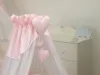 Baldachin din tul pentru patut bebe Bear Heart Pink 160x600 cm
