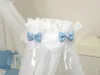 Baldachin din tul pentru patut bebe Sky Bunny Blue 160 x 600 cm