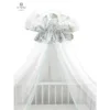 Baldachin mare MimiNu din tull cu funda din bumbac 400x170 cm Lulu Natural