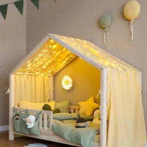 Baldachin muselina pentru pat tip casuta