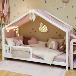 Baldachin muselina pentru pat tip casuta