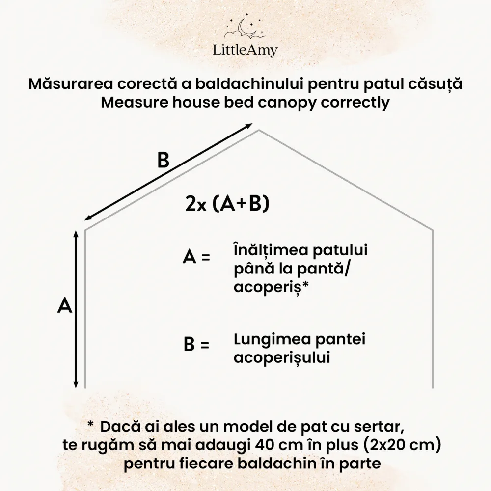 Baldachin muselina pentru pat tip casuta