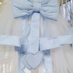 Baldachin patut lemn cu suport de prindere inclus Cuore di Mamma Blue 620x180 cm