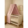 Baldachin pentru patutleagan Qmini Powder Pink din muselina dubla