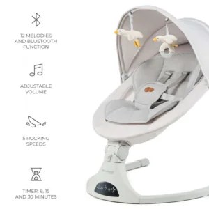 Baloansoar electric pentru copii Kinderkraft Tulsy Beige cu telecomanda