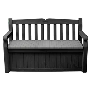 Banca cu spatiu de depozitare Keter Eden gri 140 x 60 cm