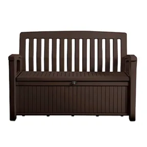 Banca cu spatiu de depozitare Ketter Patio 138.6 x 63.5 cm Maro