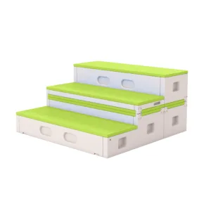Bancuta modulara pentru gradinita Nichiduta Garden Step Stool Green 123 x 122 x 62 cm