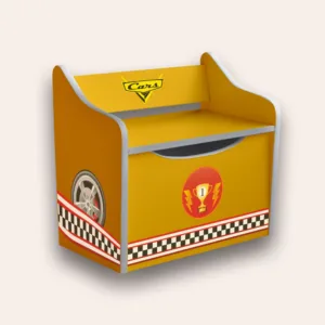 Bancuta pentru copii cu spatiu de depozitare Cars Race Galben