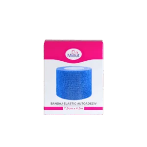 Bandaj elastic autoadeziv Minut albastru 7.5 cm x 4.5 m