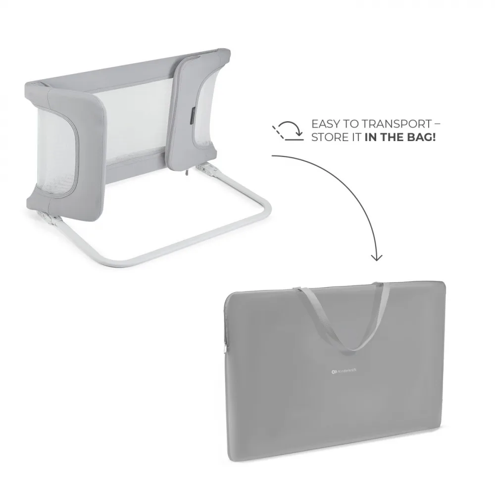 Bariera de pat kinderkraft guard and dream light grey