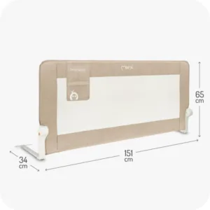 Bariera de siguranta rabatabila pentru pat Momi Lexi XL Plus Beige