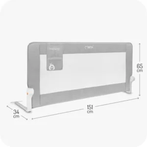 Bariera de siguranta rabatabila pentru pat Momi Lexi XL Plus Grey