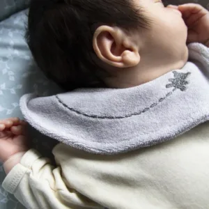 Baveta BabyJem cu broderie Teddy Gri