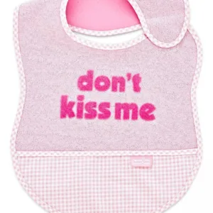 Baveta BabyJem din bumbac Dont Kiss Me Pink