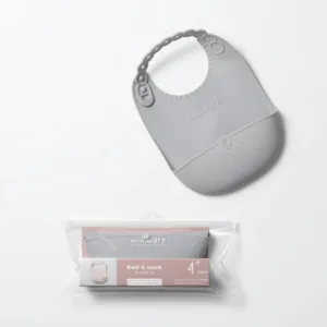 Baveta bebelusi Miniware Roll  Lock Grey