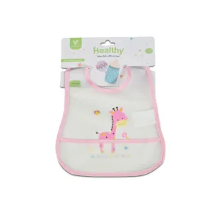 Baveta cu buzunar Cangaroo Healthy Pink
