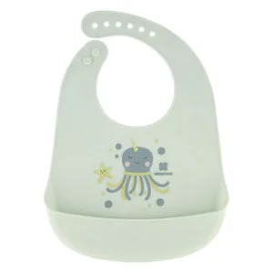 Baveta cu buzunar din silicon KikkaBoo Sea World Octopus