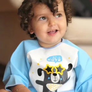 Baveta cu maneci si buzunar BabyJem Polly Bib Blue