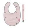 Baveta cu suport pentru suzeta Little Hearts Pink