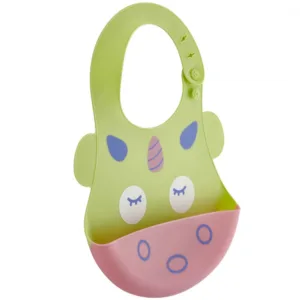 Baveta din silicon Soft Baby Bib Unicorn Green